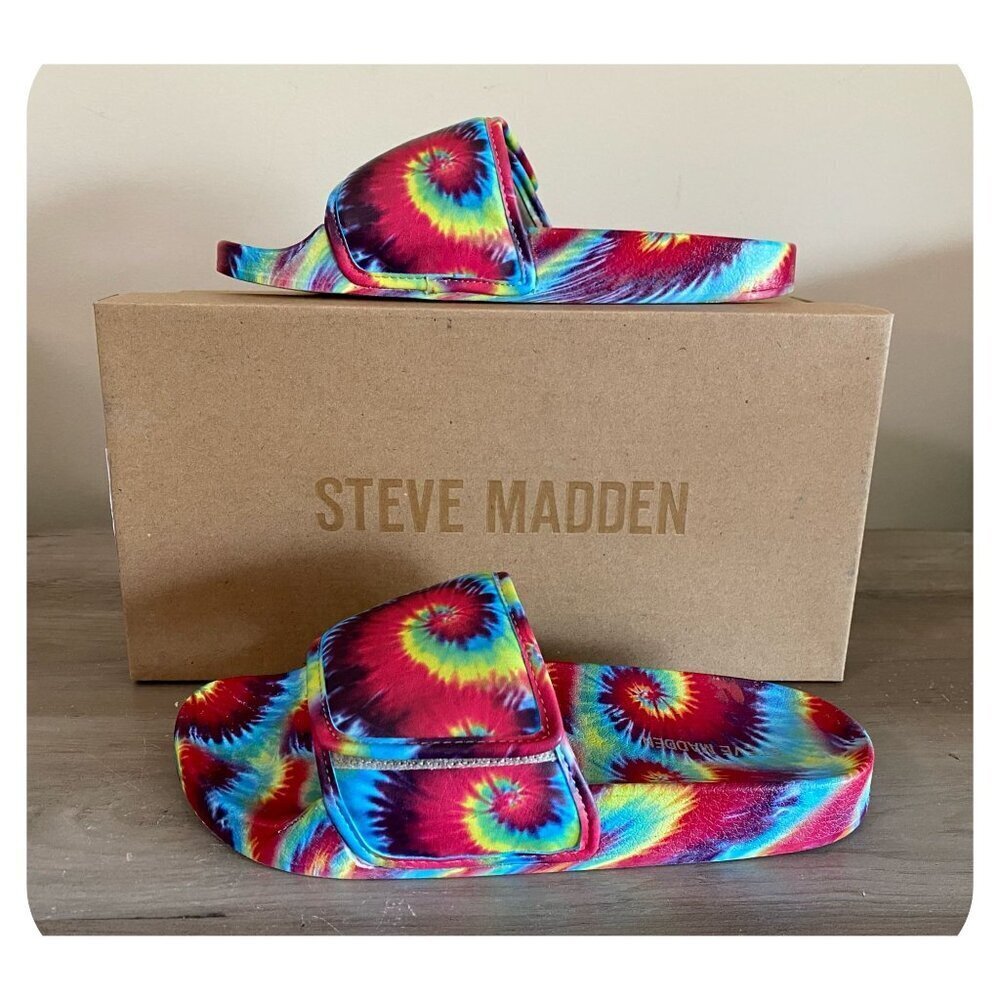 Steve Madden NEW Sena Pool Side Sandal in Bright Multi Rainbow Women's Sz 7M NIB